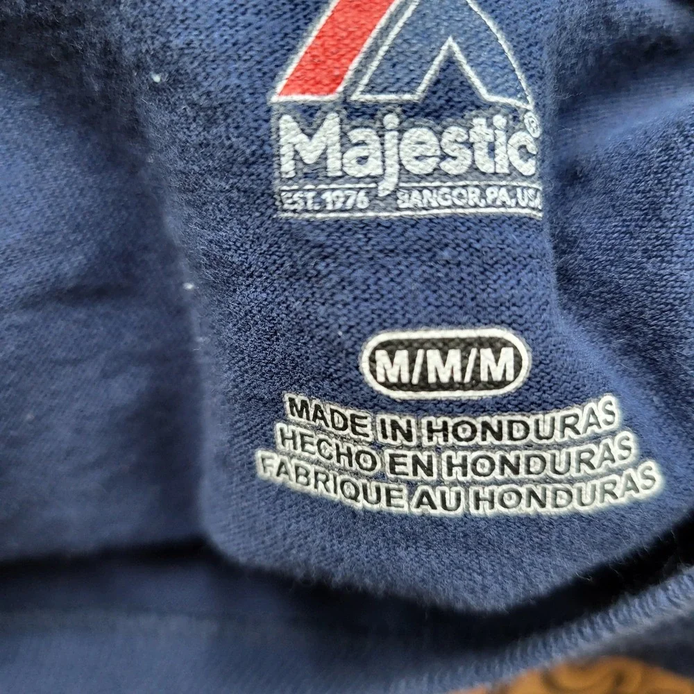 New England Patriots Men Shirt M Navy Majestic‎ Logo Long Sleeve